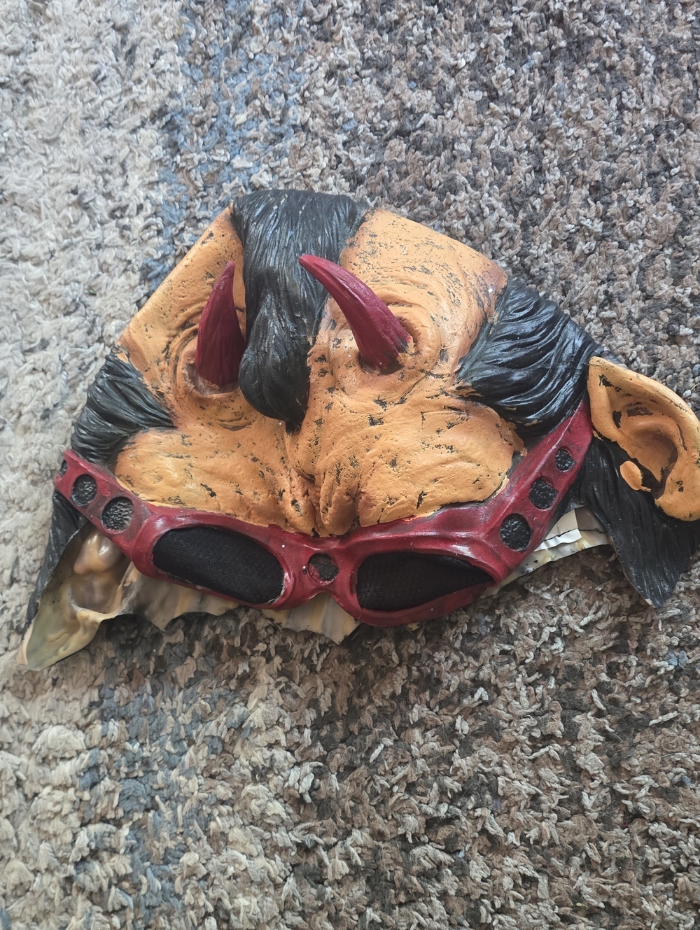 Devil Horn Decorative Mask in Orange and Red